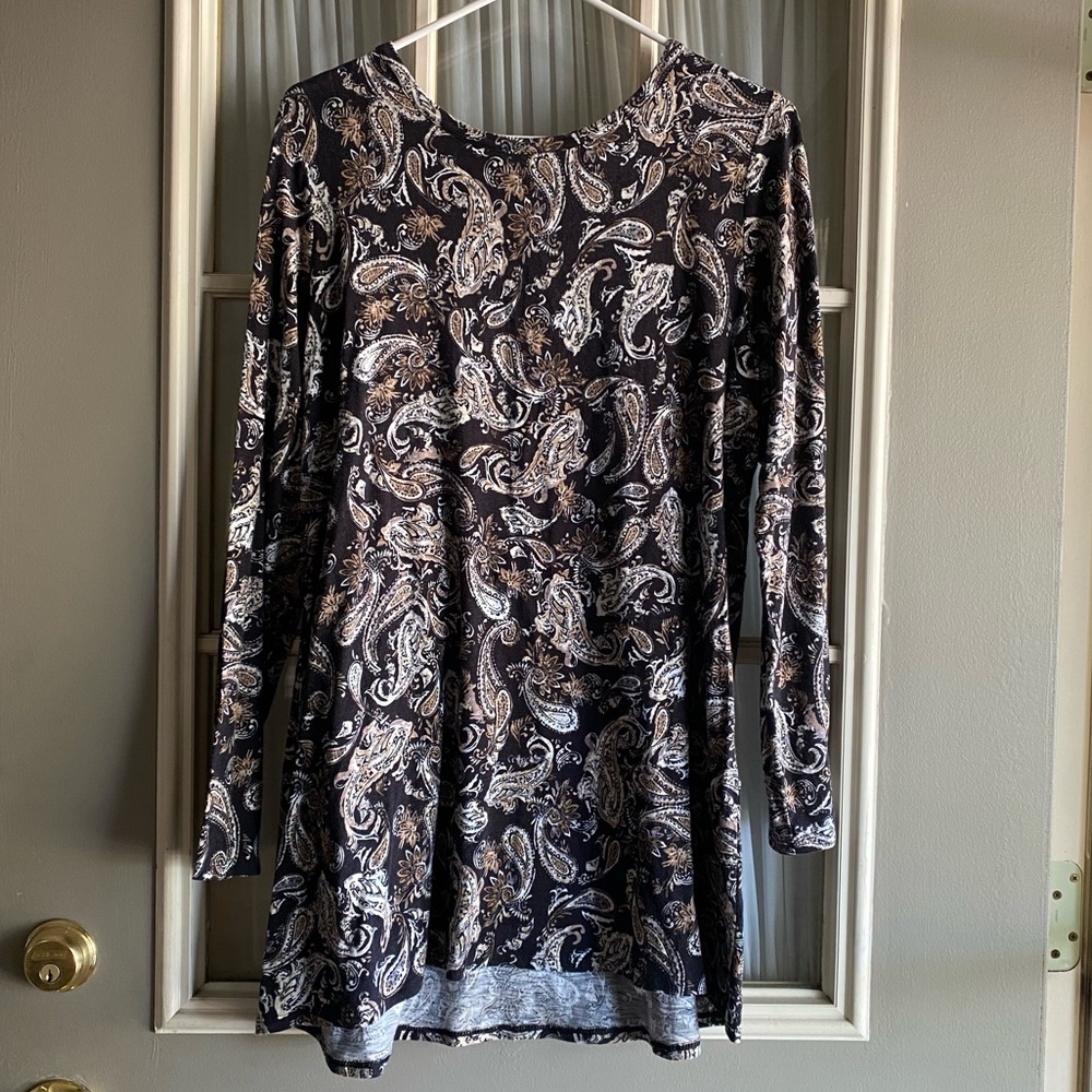 J. Jill paisley button back top